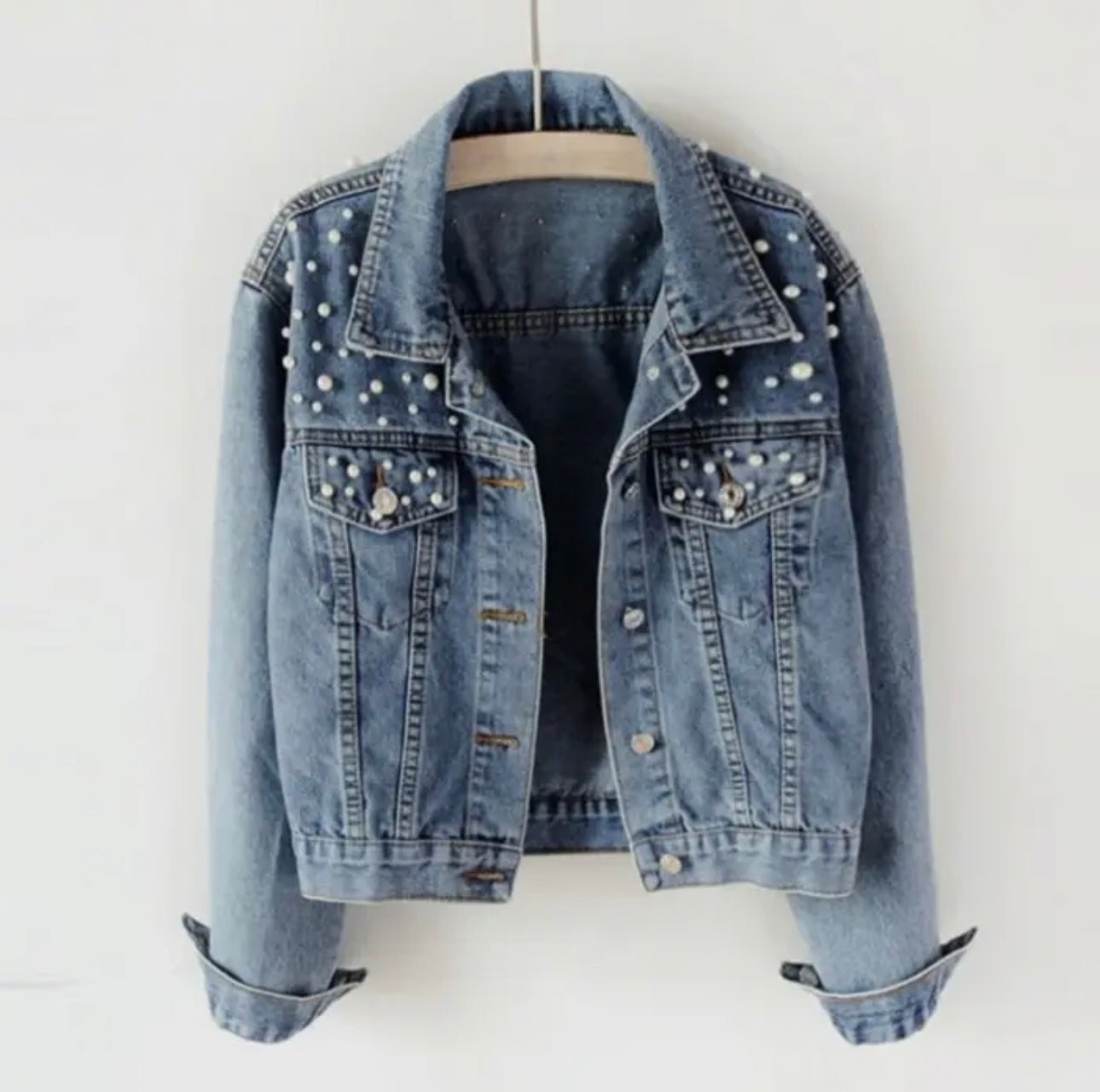 Dripping with Pearls Denim Jacket