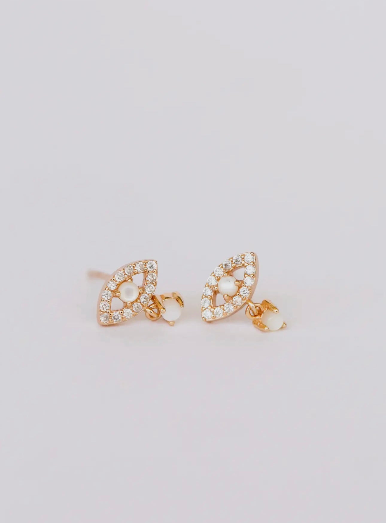 Evil Eye Mother of Pearl Earrings