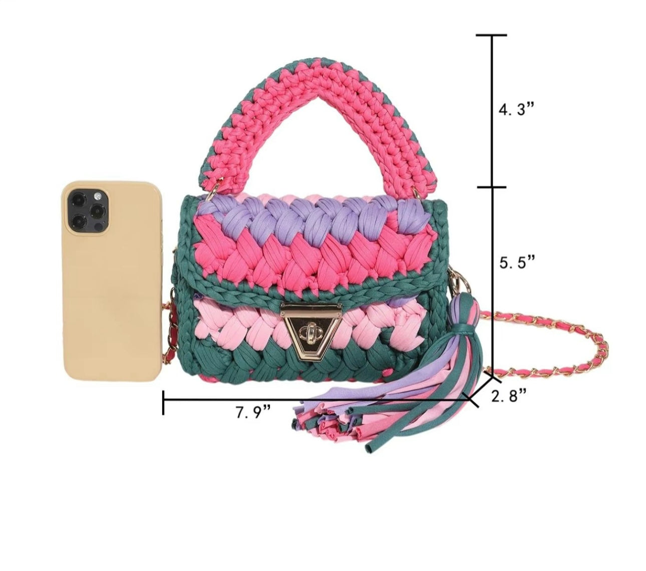 Woven Colorblock Bag