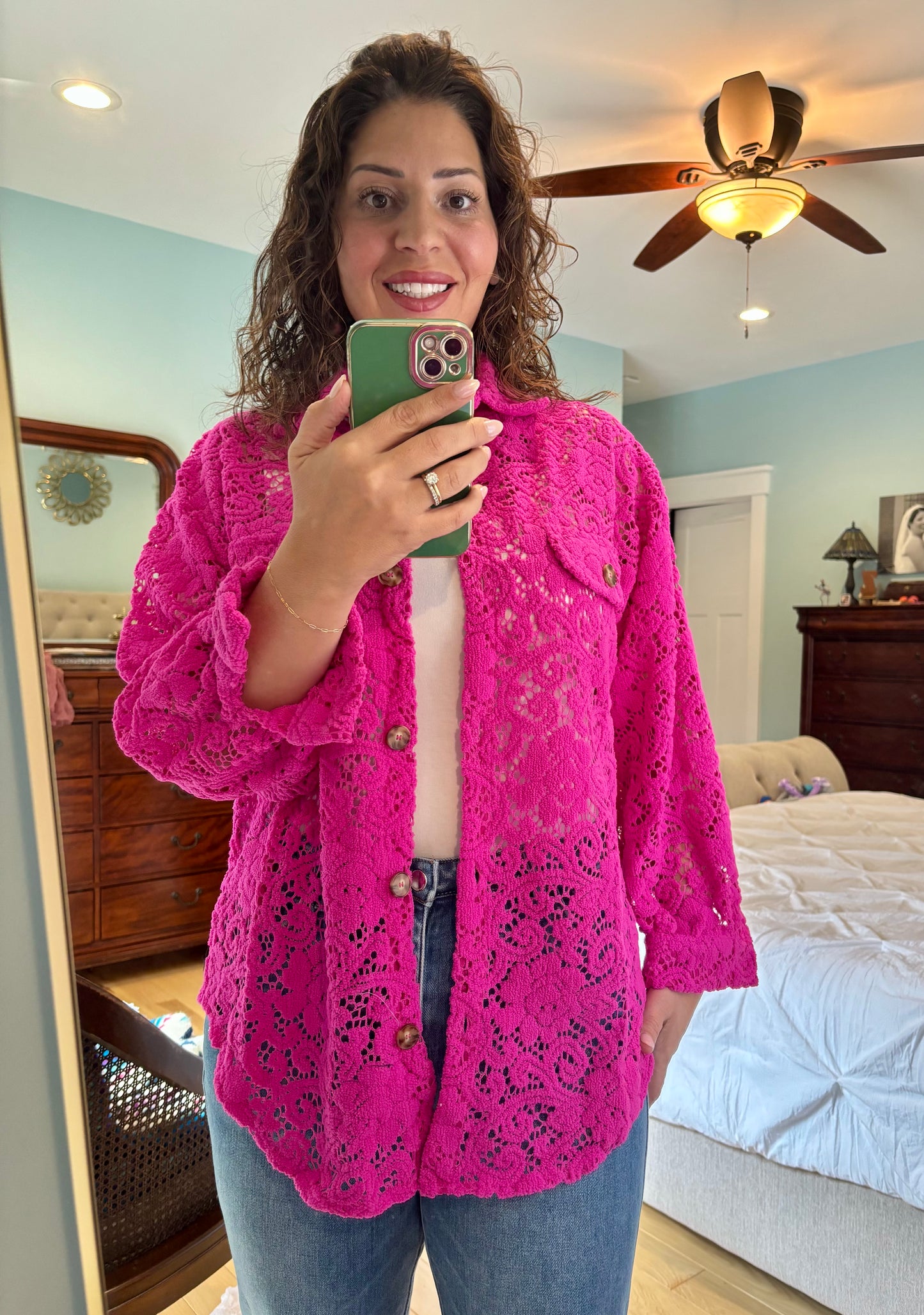 Lace Button Down Shacket