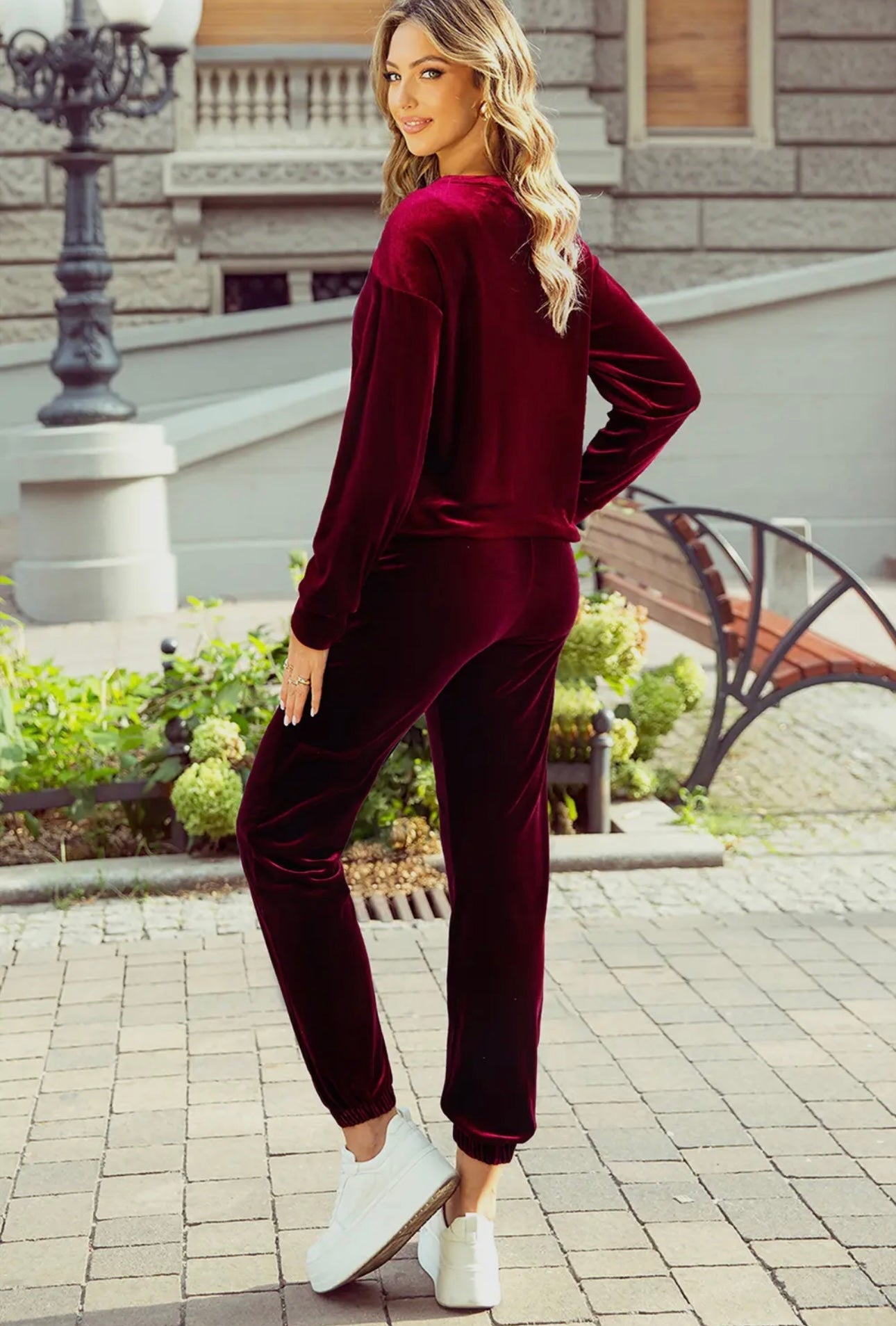 Velour Two Piece Lounge Set