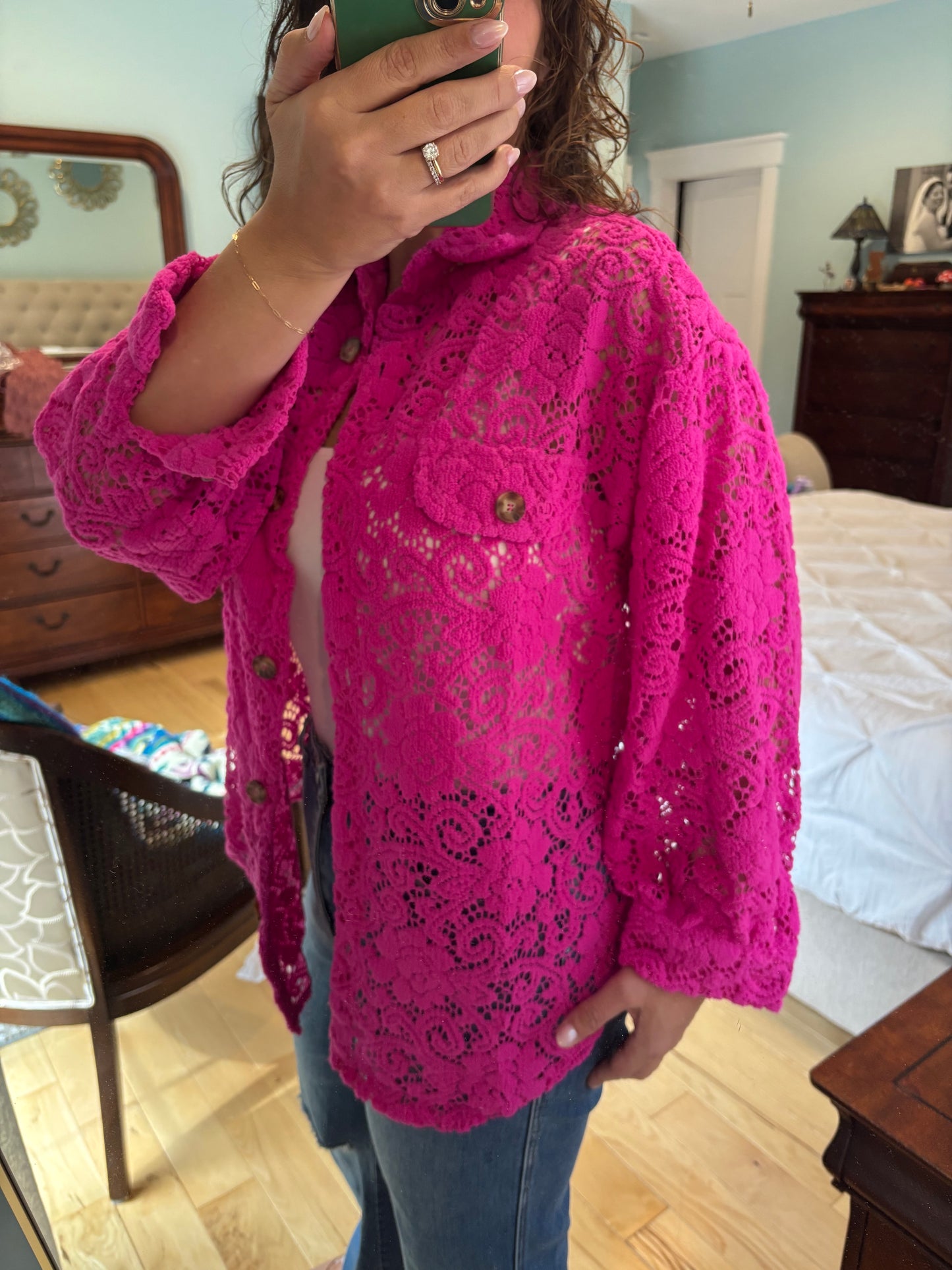 Lace Button Down Shacket