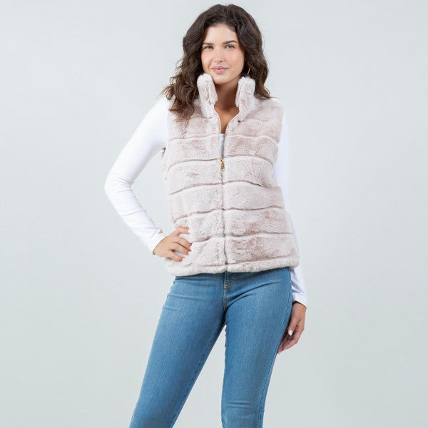 Tiered Faux Fur Vest