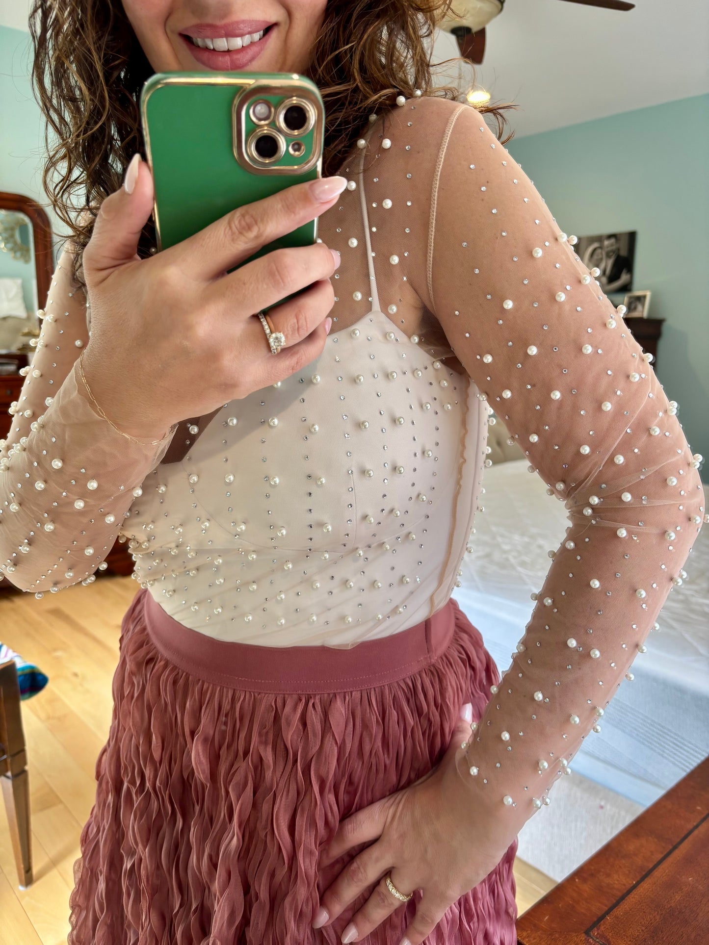 Diamonds and Pearls Nude Longsleeve