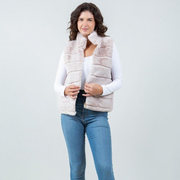Tiered Faux Fur Vest