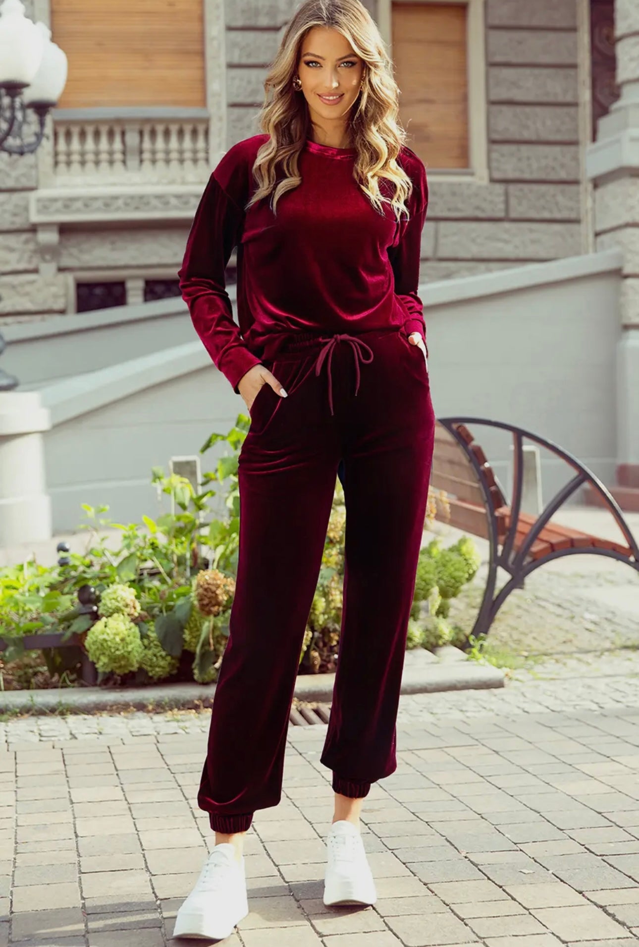 Velour Two Piece Lounge Set