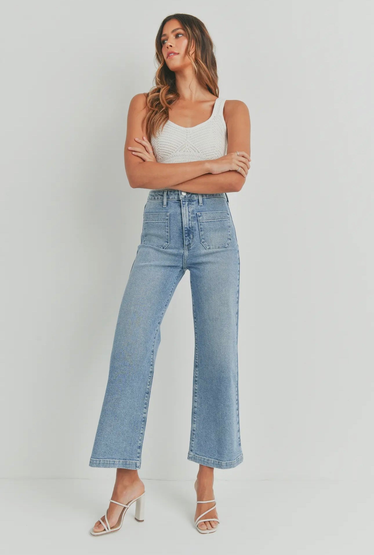 Just Black Denim Wide Leg with Front Pockets