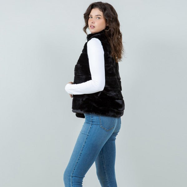 Tiered Faux Fur Vest