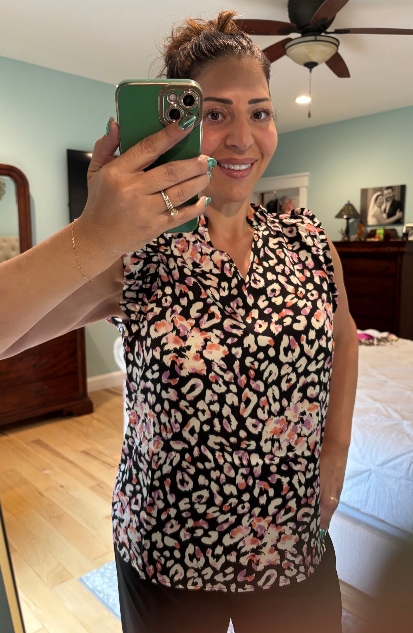 Leopard Ruffle Top