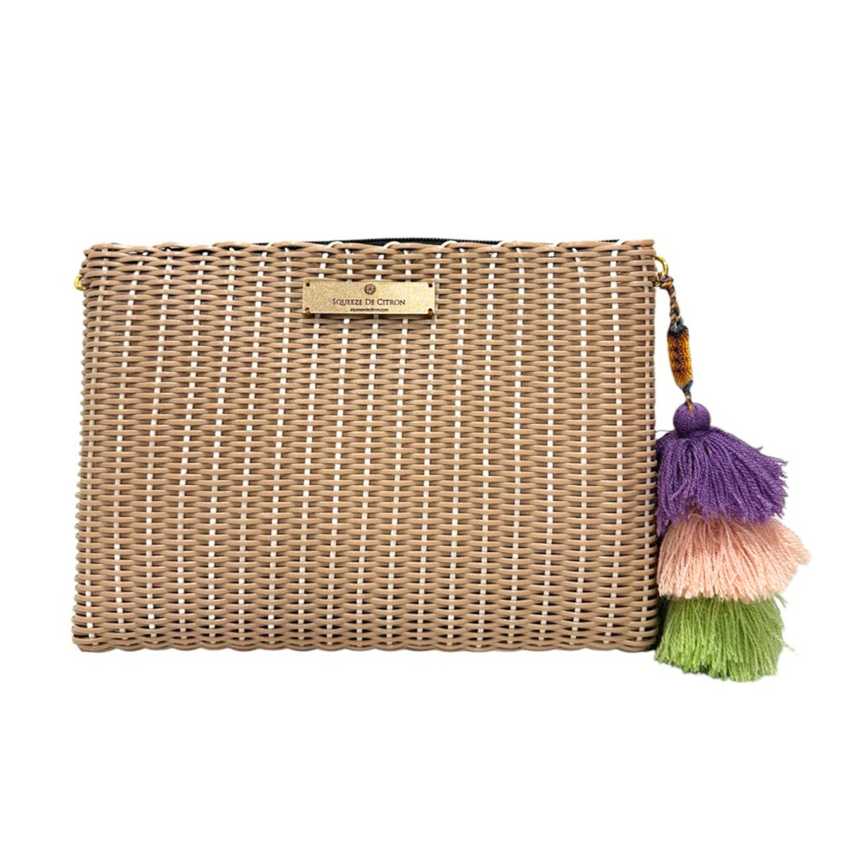 Sand Lemon Drop Clutch - Large (includes gold chain)