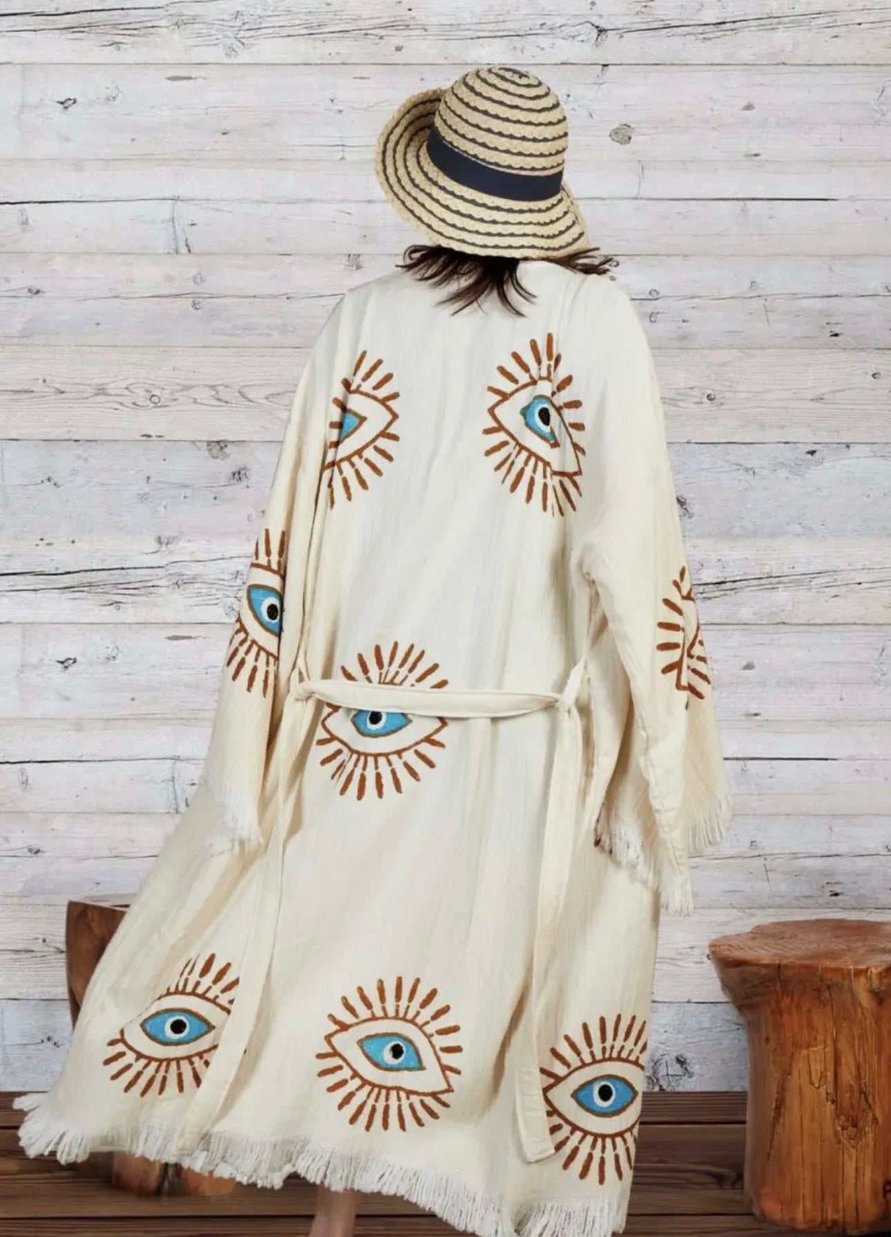 Turkish Cotton Fringe Kaftan