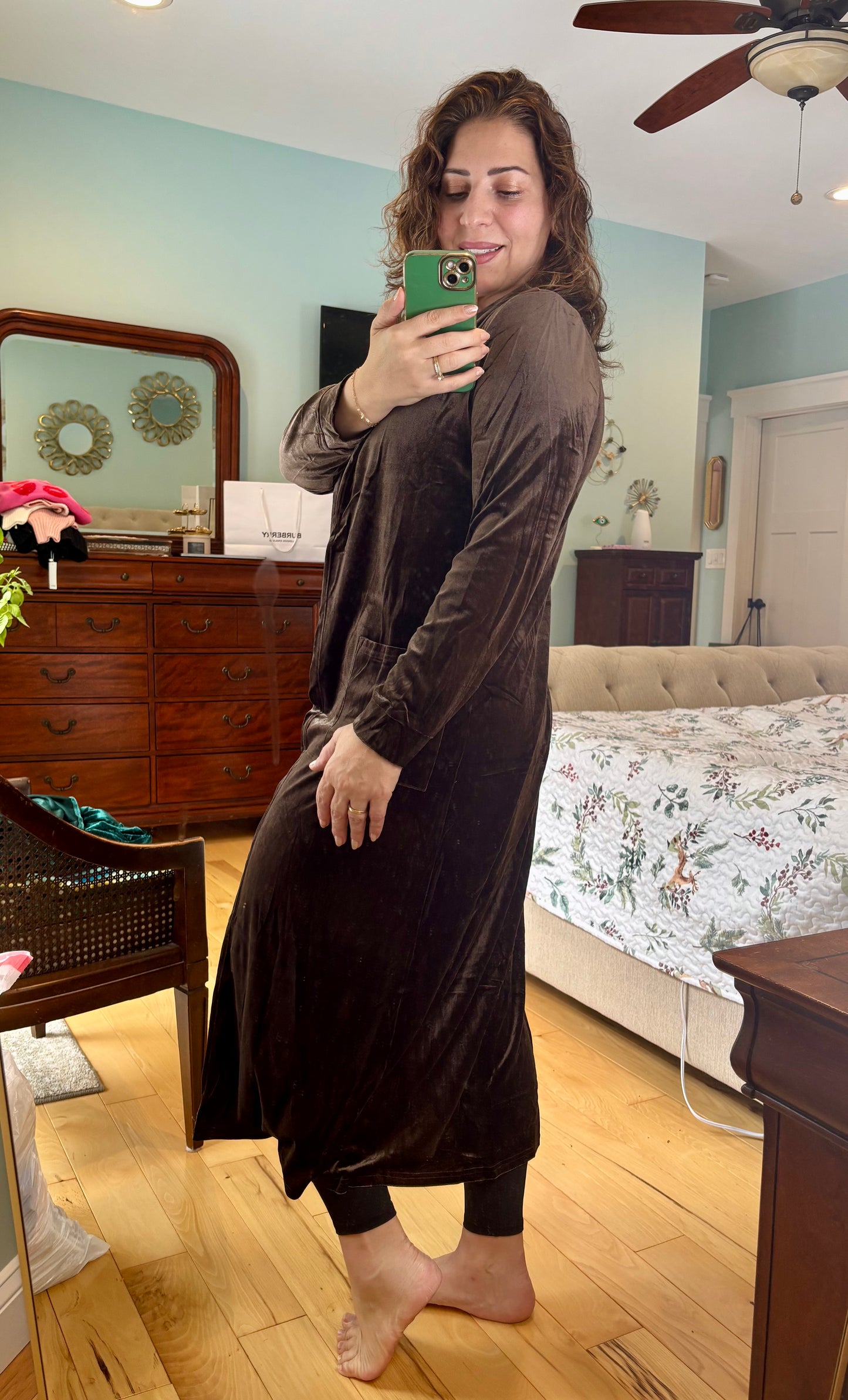 Velour Open Duster