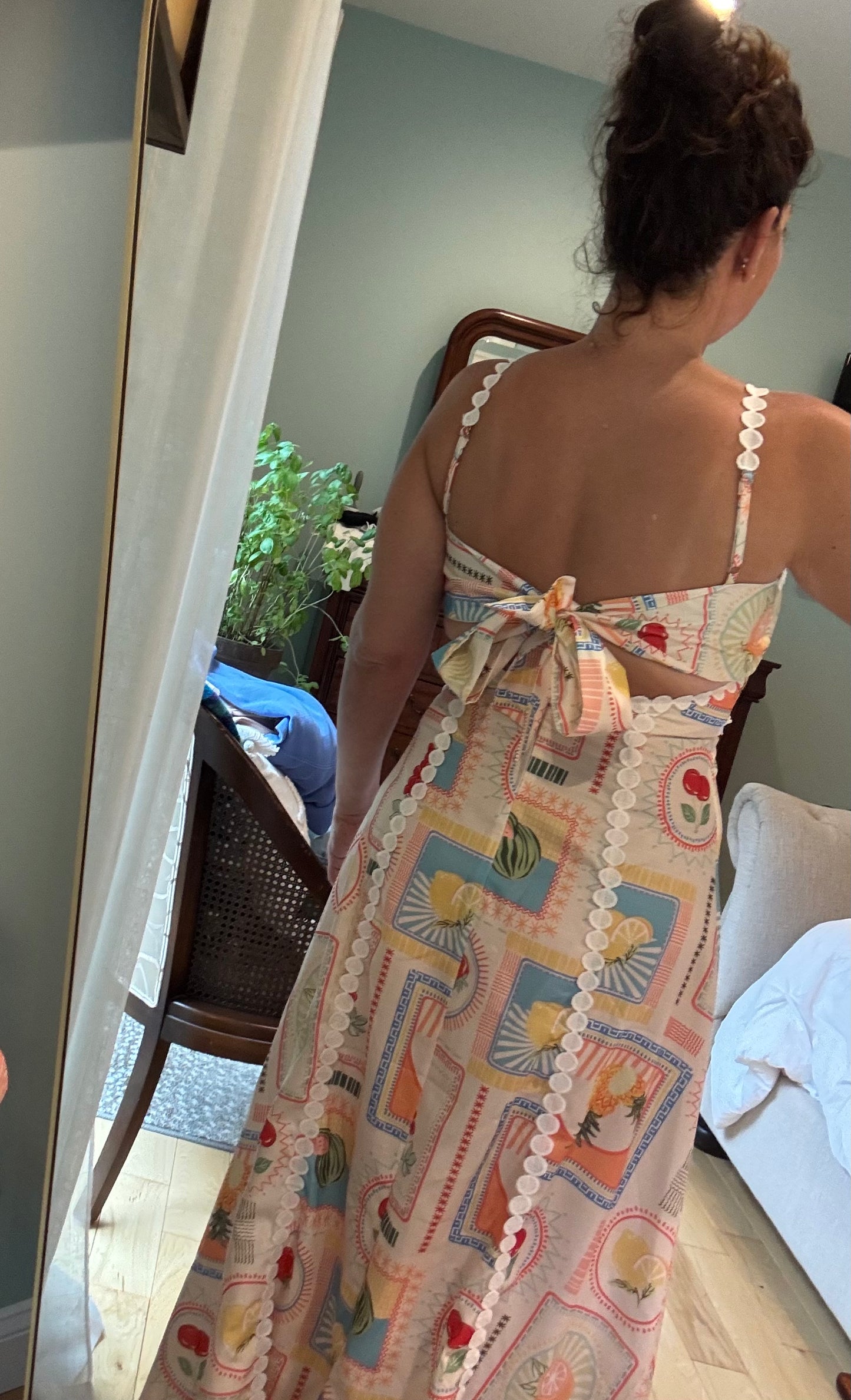 Fruit Print Maxi Dress