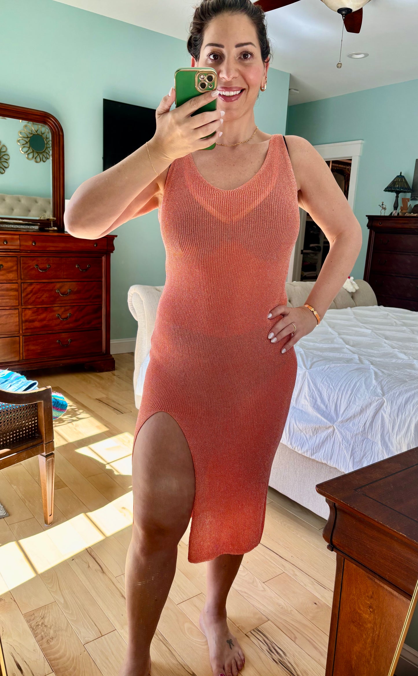 Sheer Metallic Woven Coverup - One Size