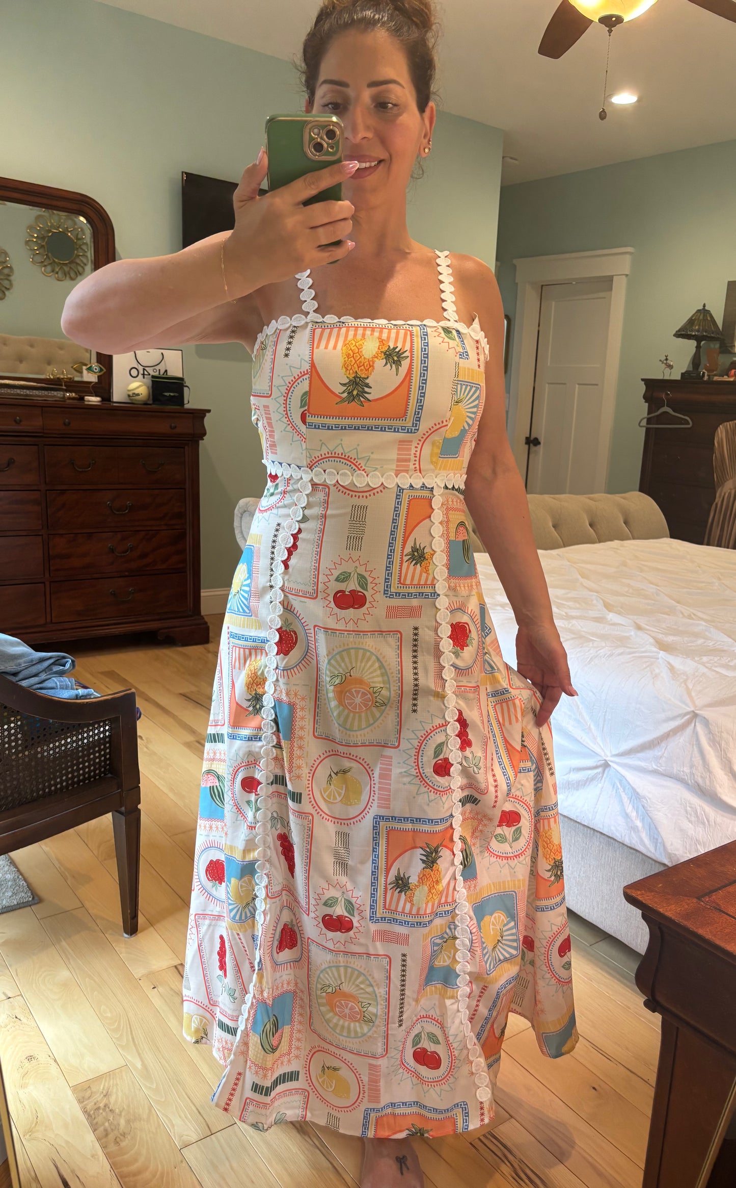 Fruit Print Maxi Dress