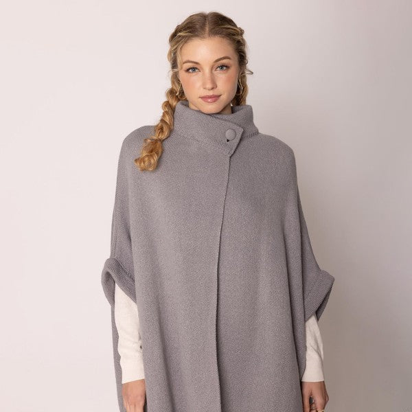 Knit Wrap With Button Closure