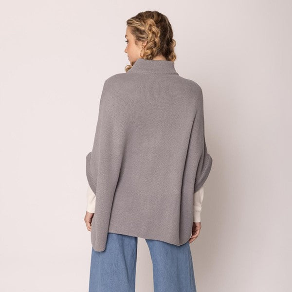 Knit Wrap With Button Closure