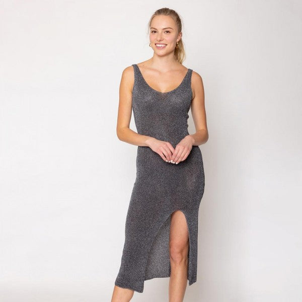 Sheer Metallic Woven Coverup - One Size