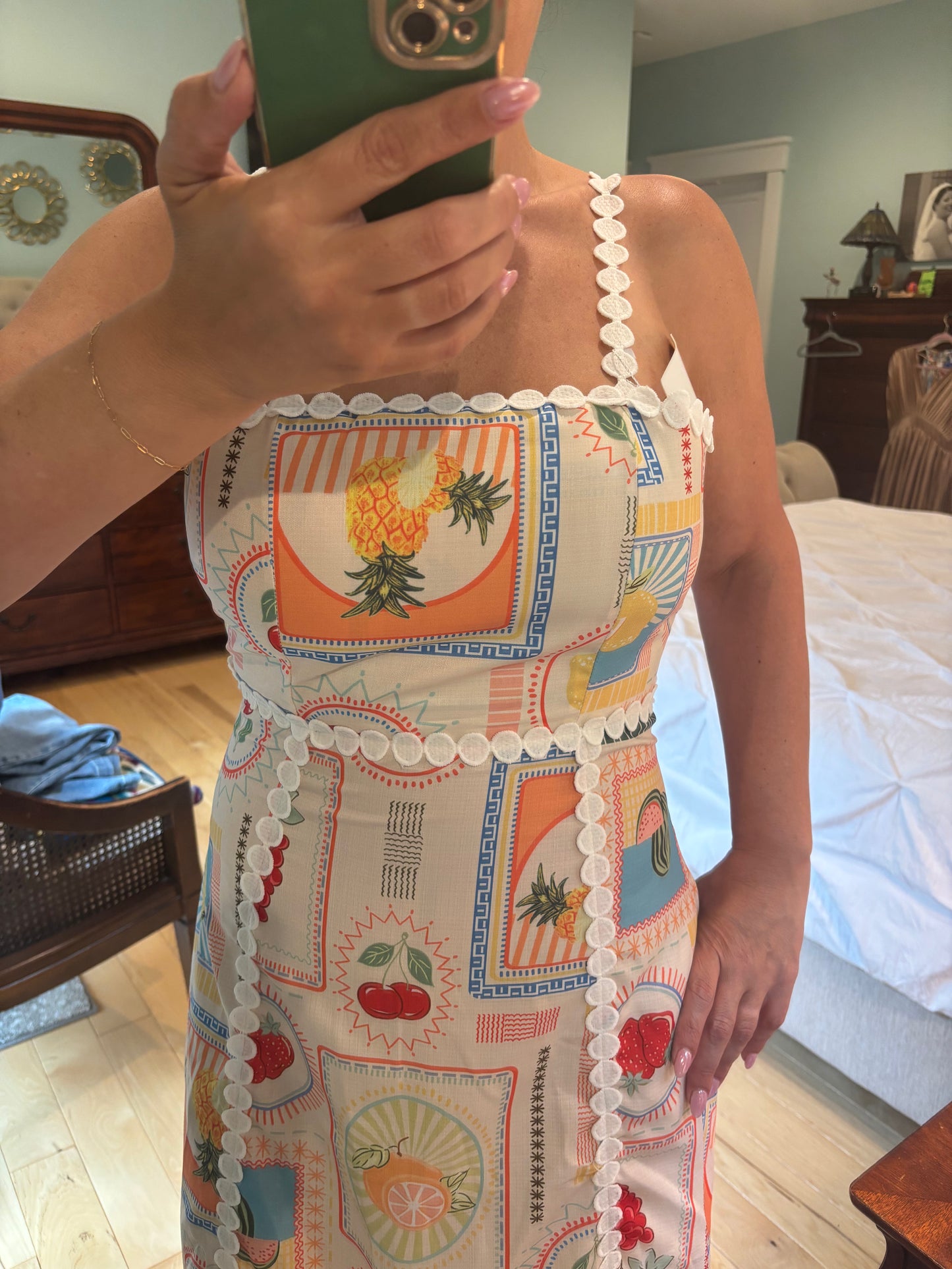 Fruit Print Maxi Dress