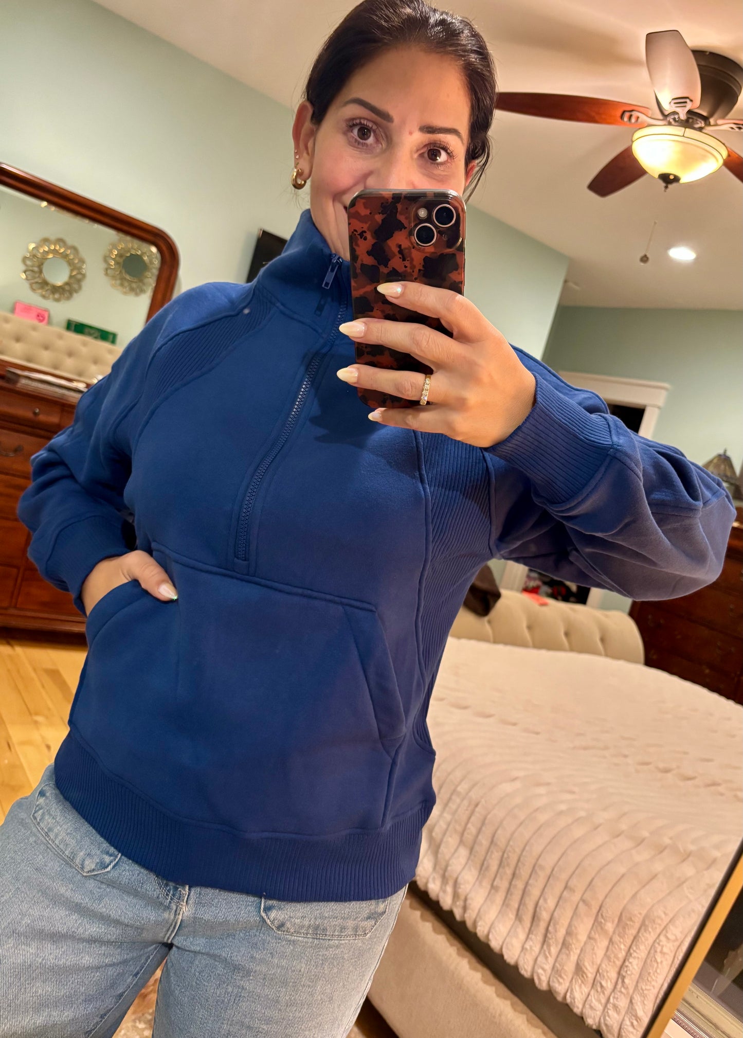 Light Navy Zip Up