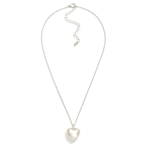 Chain Link Bubble Heart Necklace