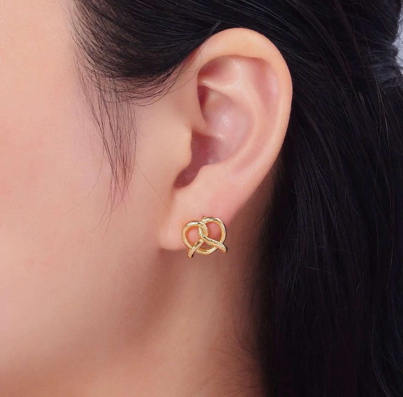 24K Gold Filled Pretzel Stud Earrings