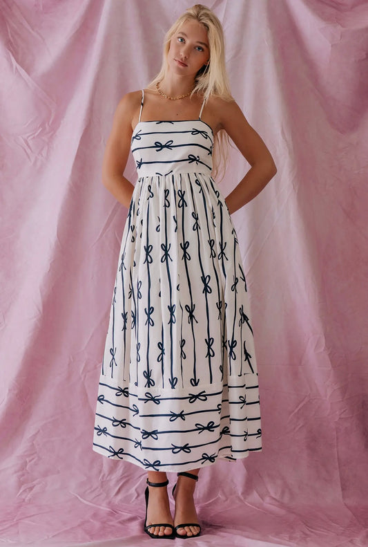 B&W Delicate Bows Dress