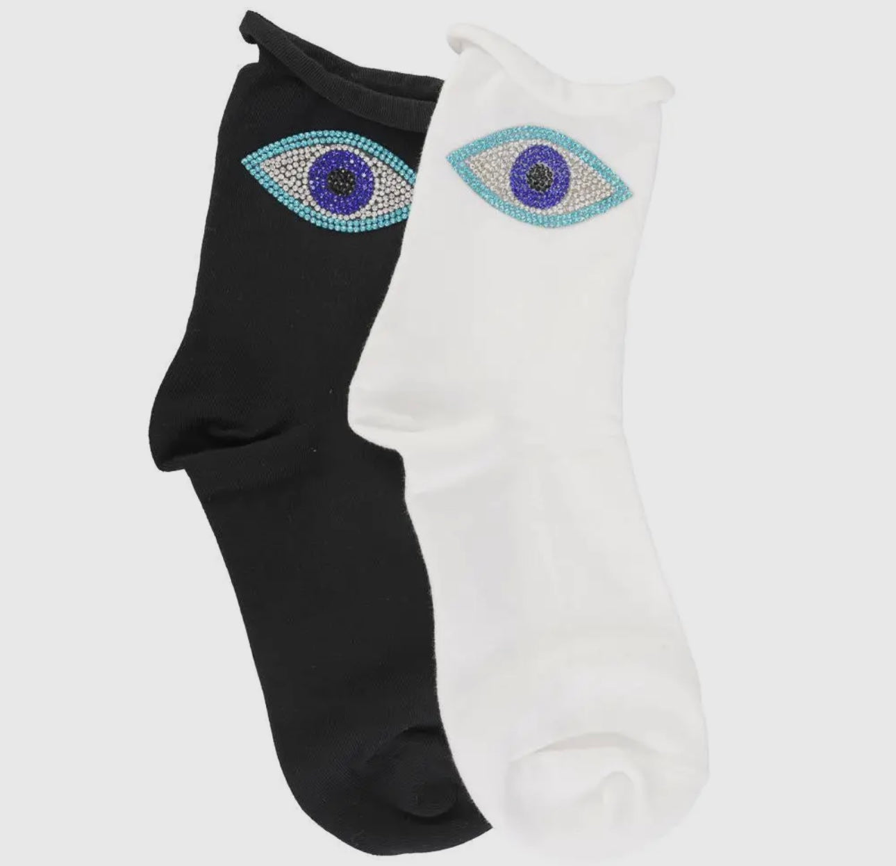 Evil Eye Embellished Fancy Socks