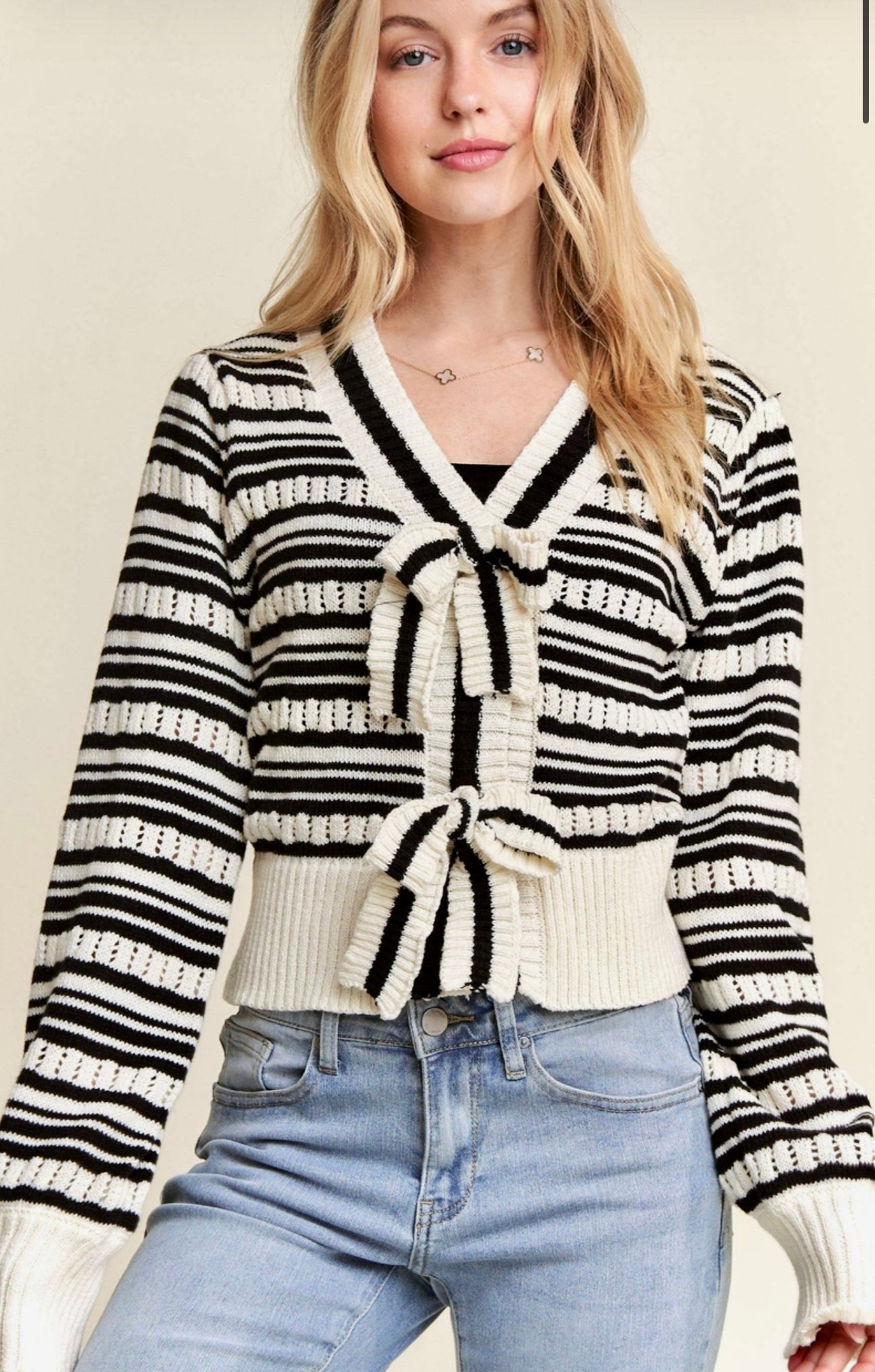 Bows & Stripes Cardigan