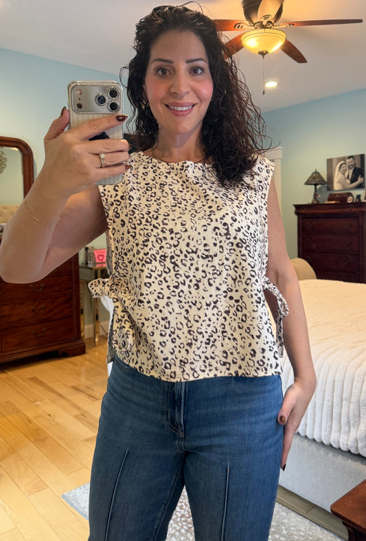 Leopard Knot Side Top - Last One!