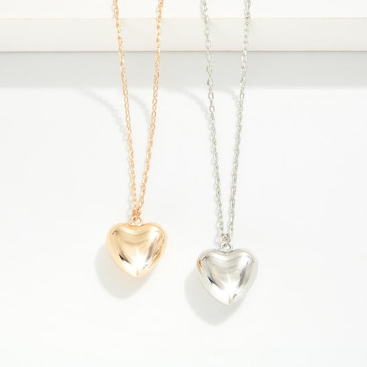 Chain Link Bubble Heart Necklace