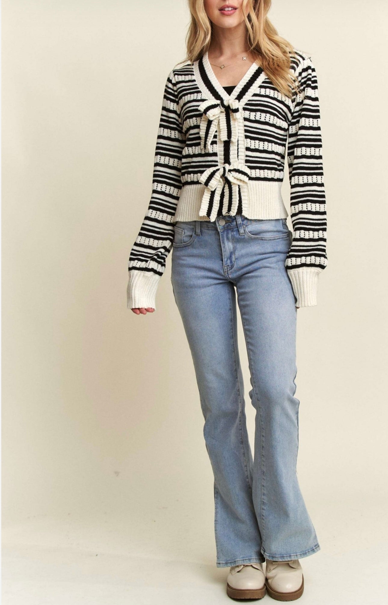 Bows & Stripes Cardigan