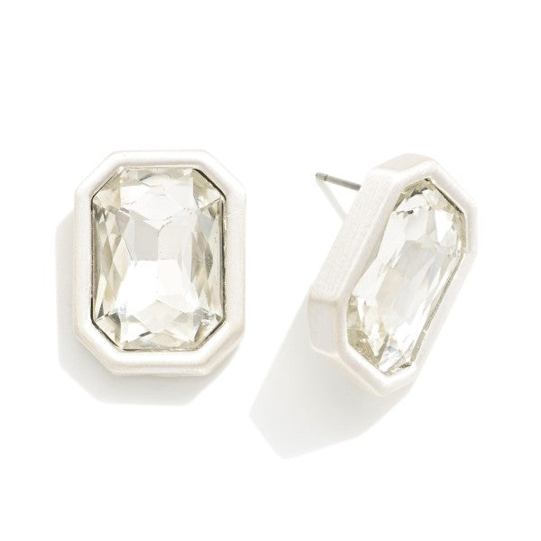 Chunky Rhinestone Bezel Studs