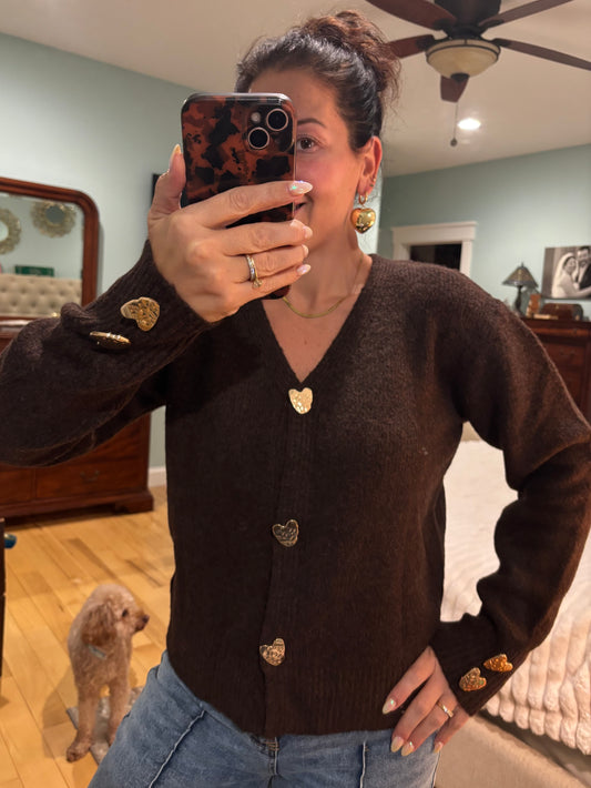 Chocolate Heart Cardigan