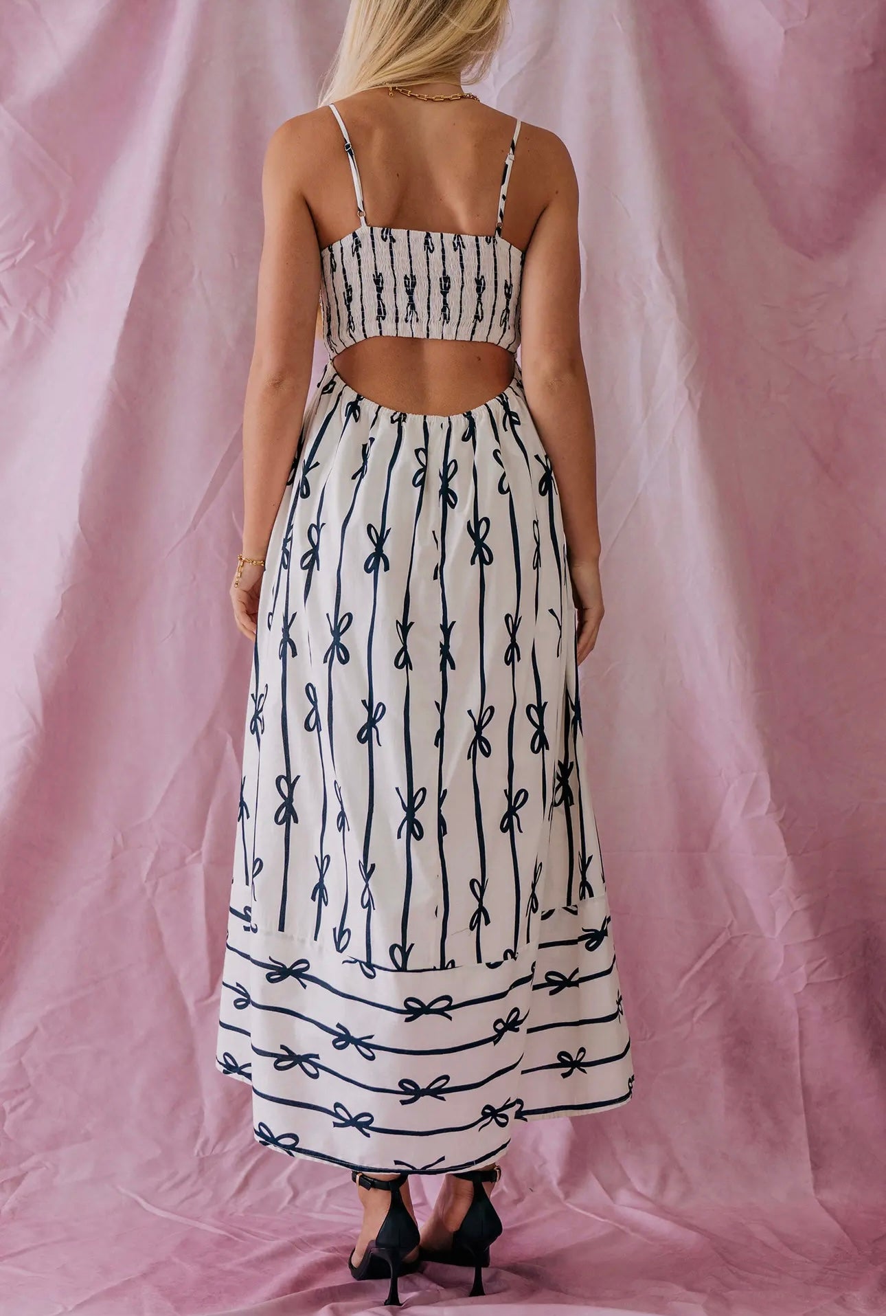 B&W Delicate Bows Dress