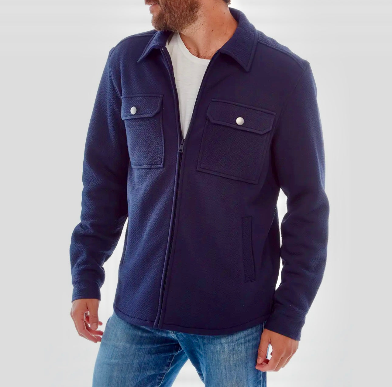 Sherpa Lined Zippered Shacket